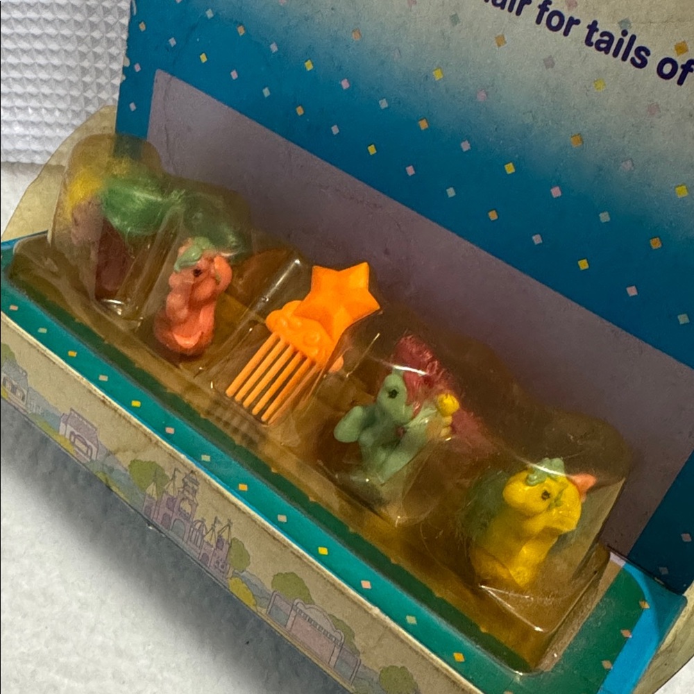 VERY RARE 4 My Little Pony Petite Ponies Ponytail Ponies & Comb 1989 Hasbro